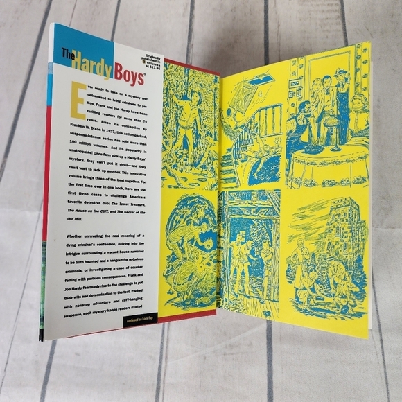 Vintage 90s Hardy Boys 3 Volumes in 1  Hardcover Book Mystery Stories - Picture 9 of 14